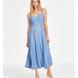 Blue Denim Sleeveless Dress